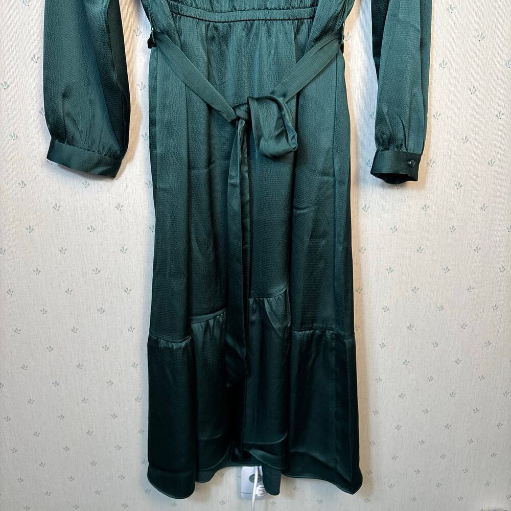 Lane Bryant Textured Satin Long Sleeve Wrap Skirt Midi Dress Size 18 Formal NWT - Picture 10 of 15